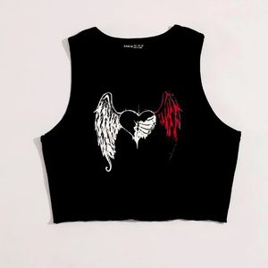 Heart and Wings Print Tank Top